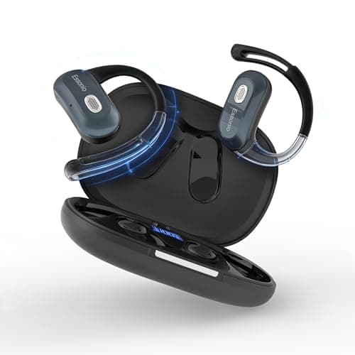 Essonio Open Ear Headphones Wireless Bluetooth 6.0, DT9.0 Directional Sound Earbuds with Ear Hooks 35H Playtime ENC Mic, IPX5 Waterproof for Running Workout Black - Image 1