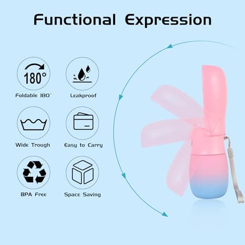 VEPOUYU Portable Dog Water Bottle 10oz Pink - Thumbnail 6