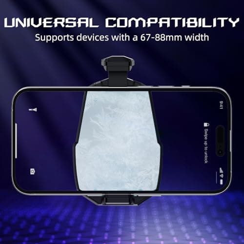 Comvin Cell Phone Cooler for Gaming - Clip On Mobile Phone Cooling Fan with Dual Mode/Temperature Display/LED Light/Ultra Quiet, Supports Devices for 67-88mm Width iOS/Android, Cellphone Gaming - Thumbnail 6