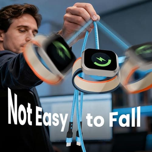 [2Pack,5FT] Travel Essentials, 3 in 2 USB A/C Cable to iPhone 17 Charger/iWatch Charger/IP, Braided Multi Charging Cable Cord, RV Camping Essentials, Designed for iWatch Series & iPhone17-11/iPad - Thumbnail 5