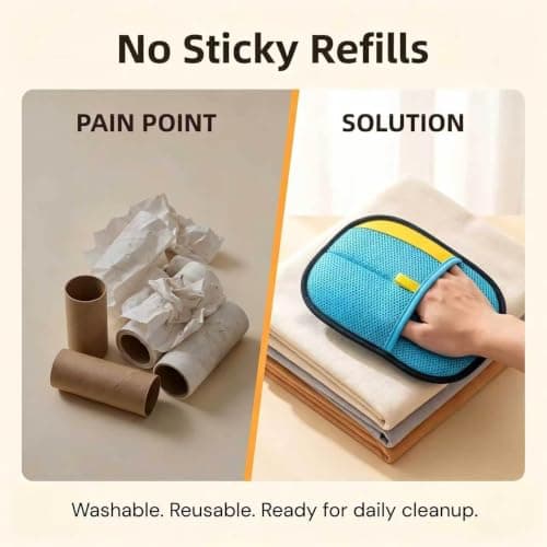 put girl 2-Pack Pet Hair Removal Gloves for Cats & Dogs, Reusable Electrostatic Pet Hair Remover Gloves for Furniture, Couch, Clothing & Car Seats - Thumbnail 4