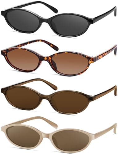 YMRFW Retro Oval Cat Eye Sunglasses for Women Y2k Designer Trendy Narrow Shades UV protection Sun Glasses - Image 1