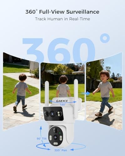 GAIEXCE Solar Dual Lens Security Cameras Wireless Outdoor, Home Dual Lens Security Camera System, No Subscription, 2.4G & 5G WiFi 4MP Night Vision, 64G SD Local Recording Expandable to 10CH - Thumbnail 5