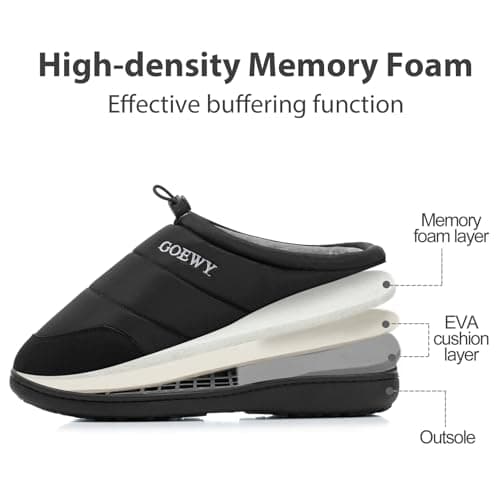 GOEWY Two-Tone Mens Slippers,Indoor and Outdoor House Shoes with Memory Foam,Anti-Slip Bedroom Slippers as Gifts for Mens Him Dad Husband boyfriend - Thumbnail 5