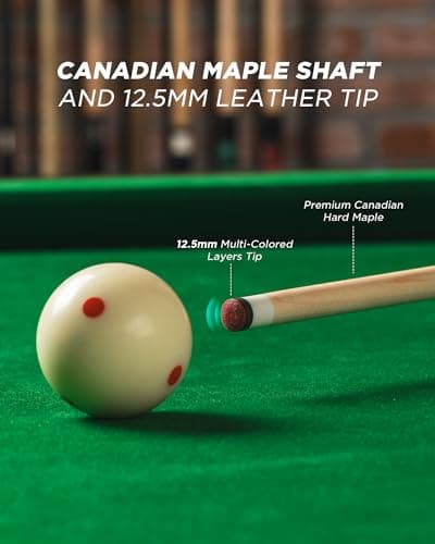 LOCKCUE Pool Cue Stick 21oz, 58-inch Green Billiard Cue with 12.5mm Leather Tip, 18 Joints & Black Ferrules for Professional Play - Thumbnail 3