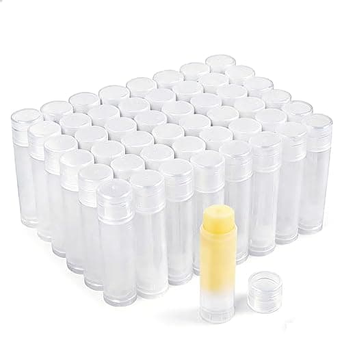 Pilloze 50 PCS Clear Lip Balm Tubes Empty, 5.5ml Twist-up Chapstick Tubes with Caps, Portable BPA-Free & Leak-Proof Lip Balm Containers Bulk for DIY Homemade Lipstick, Chapstick, Solid Perfume - Image 1
