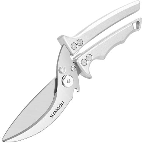 SLEMOON Heavy Duty Poultry Shears Meat Cutting Dishwasher Safe and Food Stainless Kitchen Shears Kitchen Scissors for Chicken Turkey Thanksgiving,Gift Box,silver - Image 1