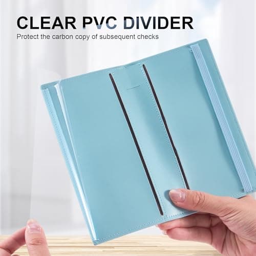 CASMONAL Checkbook Covers for Personal Checkbook Holder RFID Blocking Premium Leather Checkbook Cover for Duplicate Checks - Thumbnail 4