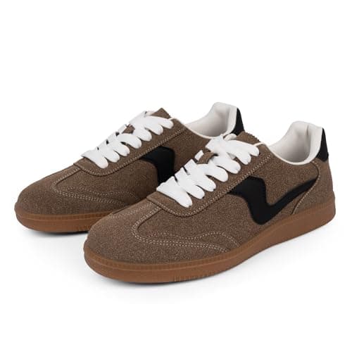 Tigeridea Brown Sneakers for Women Business Casual Comfortable Tennis Shoes Slip on Lace up Women's Fashion Sneakers Size 7.5 - Thumbnail 5