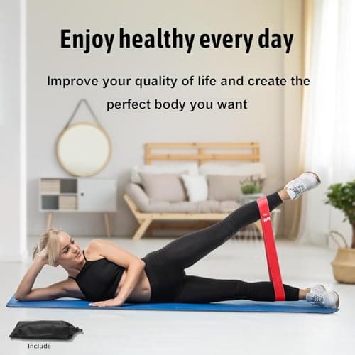 LSLCQW Resistance Bands Set for Men and Women, Pack of 5 Different Levels Elastic Band for Home Gym Long Exercise Workout – Great Fitness Equipment for Training (Assorted) - Thumbnail 6