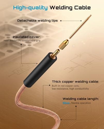 SEESII Capacitor Spot Welder: Battery Spot Welder with 3000F Capacitor, 250 Gear Adjustable, 1.8'' LCD Display, Spot Welding for 0.1-0.3mm Nickel Strip, for Battery Pack Making/Repair - Thumbnail 6