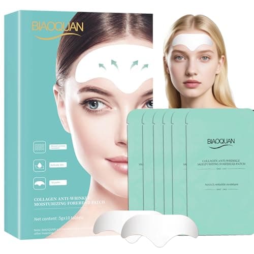Forehead Wrinkle Patches: Anti Wrinkle Patches-Repair Winkle Remover and Treatment with Aloe Collagen and Niacinamic Acid 10pcs,Smooths out Forehead Wrinkles - Image 1