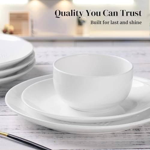 DOWAN 10 OZ Small Bowls, Ice Cream Bowls - 4.25" Ceramic Dessert Bowl Set of 6 - Porcelain Small Cereal Bowls, Side Dishes Dipping Bowl for Portion Control - Dishwasher Microwave Safe（Soft White - Thumbnail 5
