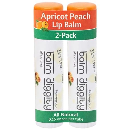 It's The Balm Diggity Apricot Peach Lip Balm - Fruit Scented Balm Stick with Shea Butter Coconut Oil Beeswax and Jojoba Oil - Moisturizing Formula for Smooth Hydrated Finish - 0.15 oz Each - 2 Pack - Image 1
