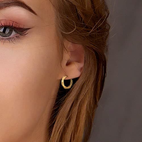 6 Pairs 14K Gold Plated Hoop Earrings for Women Lightweight Chunky Hoop Earrings Multipack Hypoallergenic, Thick Open Twisted Huggie Hoops Earring Set Jewelry for Gifts. (new silver hoops) - Thumbnail 3