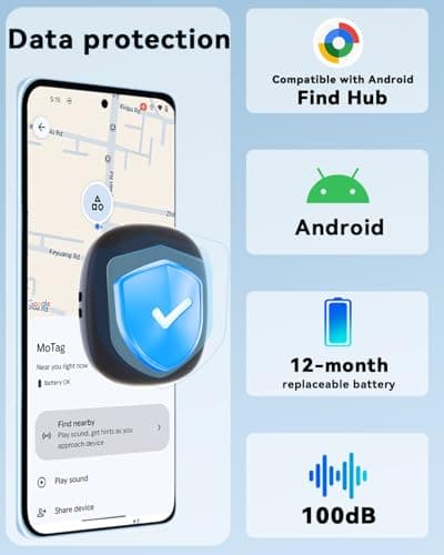 Android Tracker Smart Tags -4 Pack, Bluetooth Luggage Tracker Anti Lost Keys Finder/Item Locator with Holder Case Work with Google's Find Hub for Key, Backpack, Luggage, Wallet, Precise Position - Thumbnail 5