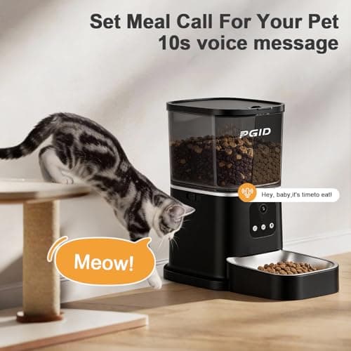 PGID Automatic Cat Feeder with 4K Camera,2.4G Auto Dog Feeder w Night Vision,Pet Feeder w2-Way Audio,Timed Cat Feeders for Dry Food,Dogs Food Dispenser w APP Control 5L - Thumbnail 5