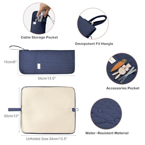 KarSyon Hot Tools Organizer Heat Resistant Mat Case Hair Tools Holder Travel Bag Portable Hair Styling Tools Cover Pouch for Curling Iron,Flat Iron,Hair Straightener (Blue) - Thumbnail 5