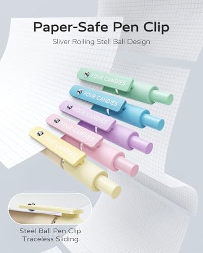 Four Candies Gel Pens, 5 Pcs 0.7mm Quick Dry Black Ink Pen Fine Point Smooth Writing Unique Pen, Office Home School Supplies Essentials Fun Pretty Cute Pens Gifts for Girl Women(Gradient) - Thumbnail 6