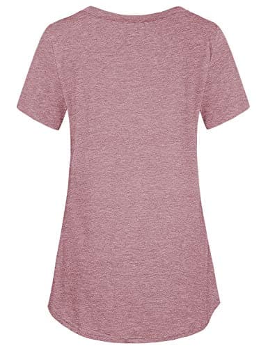 Maternity Tunic, Quinee Women Round Neck Short Sleeve Summer Breastfeeding Pajamas Layering Nursing Tops Easy Acces Home Wear Button Details Comfortable Knitted Shirts Rose Red XXL - Thumbnail 3