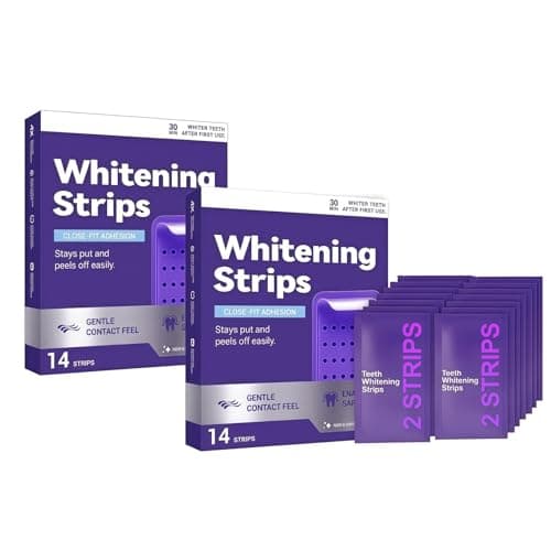 Gentle Daily Purple Teeth Whitening Strips – Enamel-Friendly, No Peroxide Formula for Sensitive Teeth, Reduce Surface Coffee & Tea Stains, Portable Teeth Care for Home & Travel (28) - Image 1