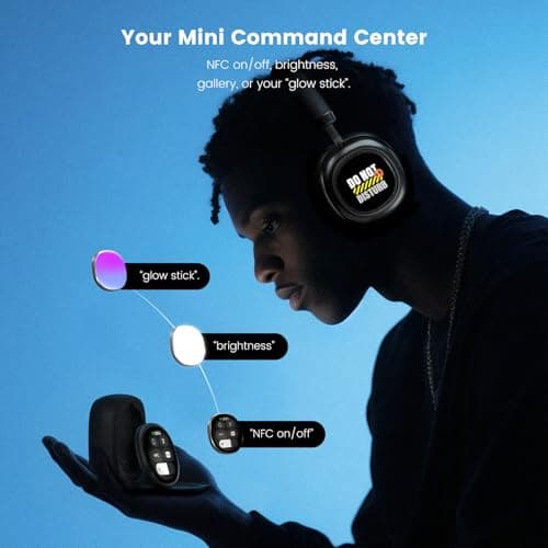 MorningBlues VWS X1 Wireless Over Ear Bluetooth Headphones, Noise Cancelling Headphones with 40mm Jamo Drivers, Dual OLED Touchscreen, APP Control, 60H Playtime, Silver - Thumbnail 4