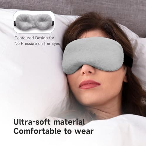 Umisleep Lavender Eye Mask, 0.45 lb Aromatherapy Weighted Eye Mask for Dry Eyes, Sleep Mask for Men Women, Hot Therapy Eye Cover for Compression Pain Relief, Eye Pillow for Puffy Eyes, Sinus Pain-Grey - Thumbnail 5