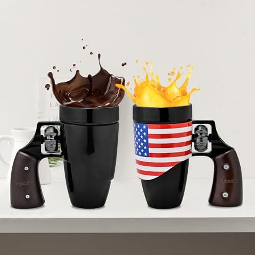 Pukomc Novelty Ceramic Coffee Mug, Birthday Gifts for Men and Women, fathers gifts, Coffee Mugs for Men (16OZ) (Black & Flag) - Thumbnail 4