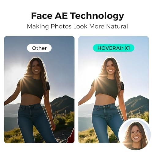 HOVERAir X1 Drone with Camera, Self-Flying Camera Drone with Follow Me Mode, Foldable Mini Drone with HDR Video Capture, Palm Takeoff, Intelligent Flight Paths, Hands-Free Control Black (Combo) - Thumbnail 6