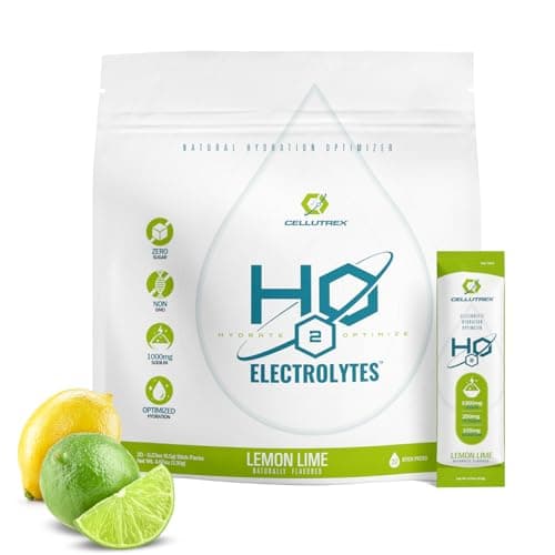 Cellutrex® H2O Electrolytes – Electrolyte Powder Drink Mix, Zero Sugar, Natural Himalayan Salt Hydration Packets for Recovery and Wellness, FSA-HSA, Lemon Lime, 20 Sticks - Image 1