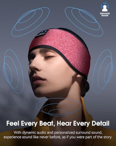MUSICOZY Sleep Headphones Sleep Mask Bluetooth Headband Wireless Music Headband Headphones Earbuds for Side Sleepers Women Men Workout Running Cool Gadgets - Thumbnail 4