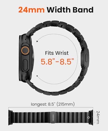 FiNESTONE CRNS02 Titanium Band Compatible with Apple Watch Ultra 3/2/1 49mm & Series 11/10 46mm,Anti-Stratch & Adjustable Magnetic Metal Watch Band,Premium Color Match,Mens Valentines Day Gifts - Thumbnail 6