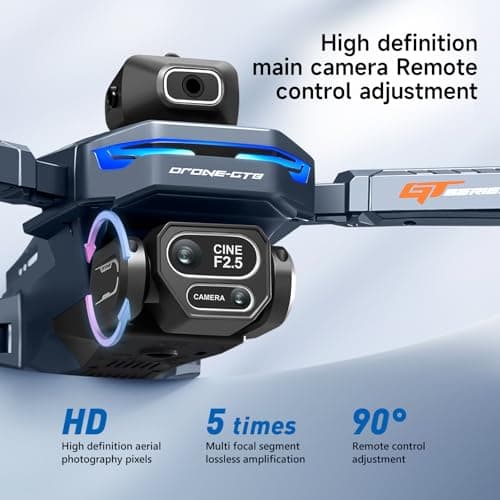 AXNEN Mini Drone with HD Camera,FPV RC Drone with Screen On Remote Controller,Brushless Motors,2 Batteries,Carrying Case,Foldable Quadcopter for Auto Return,Follow Me,Waypoints,for Beginners,Teens and Adults - Thumbnail 3