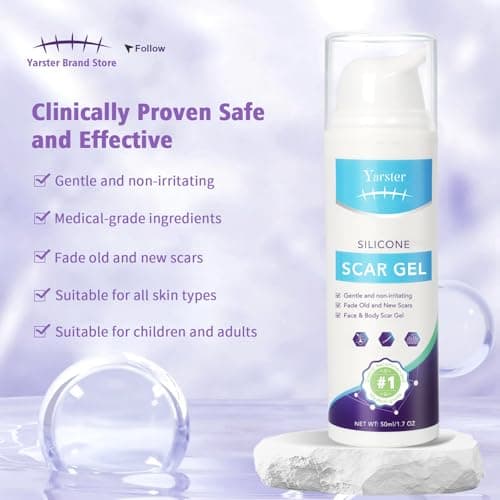 Medical Grade Silicone Scar Gel - Advanced Scar Removal Cream & Scar Treatment for Surgical, C-Section, Hypertrophic & Acne Scars - 1.7oz - Thumbnail 2