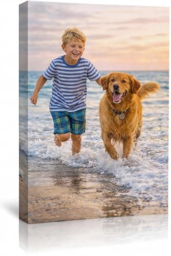 VYPEROCK Custom Canvas Prints with Your Photos, Personalized Pet Photo Canvas Wall Art Decor, Meaningful Keepsake for Family Couple Wedding Baby Home, Unique Gift Framed Poster Artwork (8"x10") - Image 1