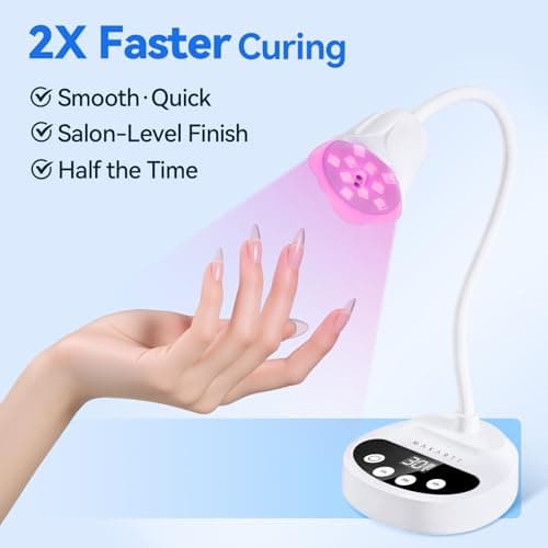 Makartt UV LED Nail Lamp: Portable Cordless 50 mW/cm² Flash Cure Nail Lamp for Gel X & Press-On Nails, Rechargeable USB Gooseneck Nail Dryer with Auto Sensor & 4 Timers for Gel Polish Travel Manicure - Thumbnail 2