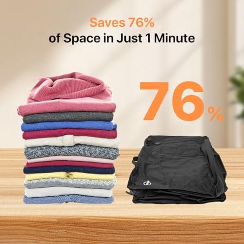 Vacuum Storage Bags with Wireless Pump 70L, 24in Vacuum Bags for Travel Reusable, IP68 Waterproof, Fits 20/24/28in Suitcase, Backpack, Home Storage (2PC + Pump) - Thumbnail 4