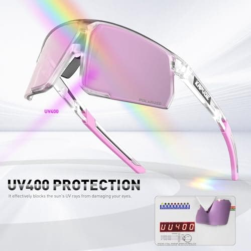 KAPVOE Polarized Cycling Glasses Sports Sunglasses Women Men Bicycle MTB UV400 Protection Running Mountain Bike Baseball Biking Goggles Riding BMX Fishing Running Riding Golf Driving Softball 13 - Thumbnail 4