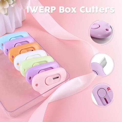 Box Cutters - 3 Pack Retractable Letter Opener, Adorable Cloud Tiny Paper Cutter for Key Chain Pocket Bag Package Envelope Mail Letter Box Paper DIY Projects for Girls and Boys - Thumbnail 2