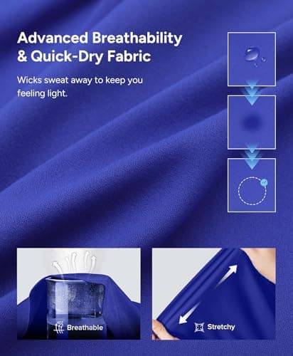 BRXL 3.5" Women's Athletic Running Shorts 2 in 1 High Waisted Pockets Workout Gym Sport Shorts BrxlAero Blue - Thumbnail 5