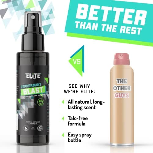 Elite Sportz Shoe Deodorizer (800+ Sprays) - Foot Spray and Shoe Odor Eliminator - No More Smelly Shoes or Stinky Feet with our Peppermint Shoe Freshener - Small Gift for Men & Women - Thumbnail 3
