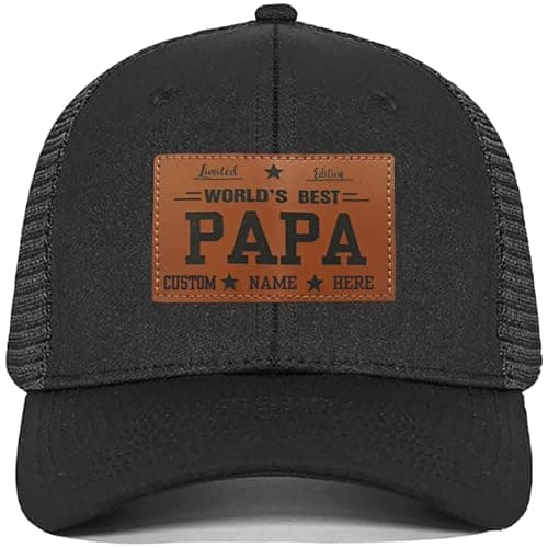 Custom Name World's Best Papa Hat Adjustable Baseball Cap Christmas Father's Day Birthday Gifts Trucker Hat - Thumbnail 6