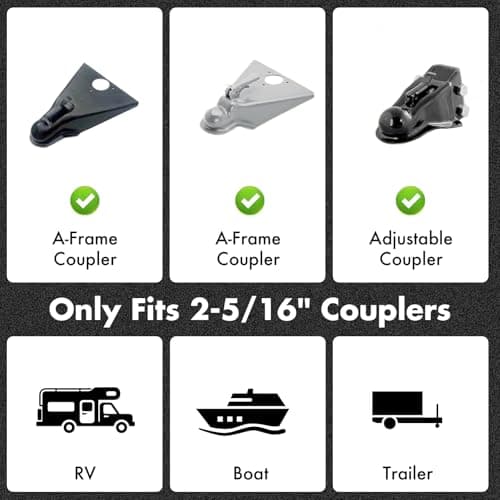 Kukoofyer 2026 Upgraded Trailer Lock Fits 2-5/16 Inch Coupler, Heavy Duty Trailer Hitch Locks, Anti-Theft Trailer Coupler Lock for RV | Cargo | Camper | Dump Trailer (Blue) - Thumbnail 2