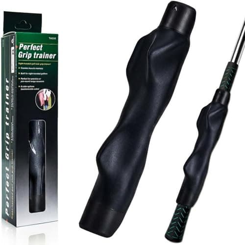 Golf Grip Trainer,Golf Club Grip Right Hand Trainer swing training for Improved Hand Positioning Improve Swing Consistency (Black) - Image 1