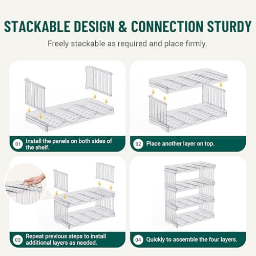 Water Bottle Organizer for Full Stanley 40 oz Tumbler with Handle, Cabinet Kitchen Pantry Organizers and Storage for Owala Stanley Cup Accessories Holder, Patented Stackable Tumbler Organizer Gifts - Thumbnail 6