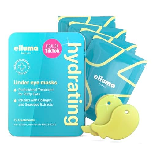 Elluma Beauty Under Eye Patches – 24 Hydrogel Pads, Hydrating & Restoring Sets with Seaweed and Chamomile - Thumbnail 2