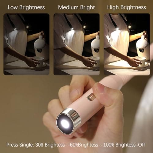 LED Neck Reading Light, 3-Color & 3-Brightness Adjustable Bendable Neck Light, USB Rechargeable Book Light for Reading in Bed, Knitting, Crochet, Camping, Working, Book Lovers Gifts (Pink) - Thumbnail 2
