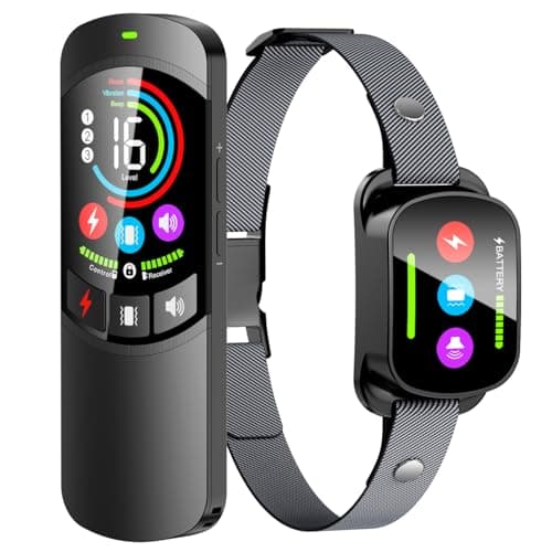 Canivix Dog Shock Collar with Remote Control, 3300FT Dog Training Collar with Beep/Vibration/Shock, Security Lock, IPX8 Waterproof Ecollar Rechargeable for Small Medium Large Dogs