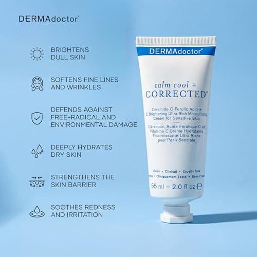 DERMAdoctor Ceramide Serum Skin Barrier Cream, Dermatologist Formulated Vitamin C Face Cream with Ferulic Acid + Vitamin E Oil; Ceramide Moisturizer Skin Barrier Repair for Sensitive Skin - 2.0 oz - Thumbnail 4