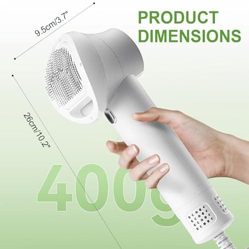 3-in-1 Dog Hair Dryer Brush - Adjustable Temp (35°C-60°C) & 4 Speeds, One-Touch Hair Collection for Safe Grooming of Small & Medium Dogs Cats - Thumbnail 5